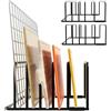Gebrazy Organizer da Cucina Porta Taglieri e Piatti in Acciaio al Carbonio - 5 Scomparti (1.6 cm e 3 cm) per Taglieri, Teglie, Piatti Piani - Base Antiscivolo con 8 Cuscinetti - 2 Pezzi