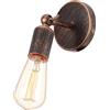 iDEGU Lampada da Parete Vintage Industriale Lampada a Muro in Metallo Applique da Parete Orientabile di 180° E27 Illuminazione da Parete Interni per Camera da Letto Bagno Corridoio (Ruggine Bronzo)