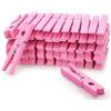 Zeno Mollette per Bucato in Legno Rosa - Confezione da 50 Mollette di Legno 7,5 cm con Molla Antiruggine, Mollette Resistenti per Bucato, Stendere i Panni e Lavoretti Creativi - Rosa