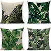 Generico Cuscini per Divano 55x55cm 4 Pack Federe Cuscini Divano Moderni Cotone in Lino con Cerniera Nascosta Casa Soggiorno Camera da Letto Decorativo Quadrate Cuscino 4 Pcs Confezioni Foglie di banana L-95