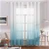 MIULEE Voile Tende Trasparenti con Occhielli Sfumato Verticale Tenda per Finestra per Soggiorno e Camera da Letto 2 Pannelli 140 x 215 CM Blu