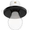 ledscom.de Plafoniera da incasso TELA, porcellana, nero lucido, rotonda, 99mm Ø, 1x E27 max. 60W