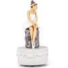 MS. WENNY Carillon a forma di ballerina, con statuetta rotante dipinta a mano, statuetta musicale scolpita e dipinta a mano, regalo di compleanno per figlia, ragazza, fidanzata, moglie, gioca con il