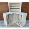 PYXIDAS Grigio, Bianca,Nero Cassette Legno- set di Portafrutta, dimensioni 50x40x30 cm - misura media, utilizzabile come contenitore o decorativo, resistente e pulito (Bianca, 3)