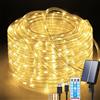 Aofonchy Solare Catena Luminosa Esterno, 20M 200LEDs Impermeabili Luci di Tubo Solari con 8 Modi & Telecomando, USB Luci a Corda Solari, Luminosa Tubo per Giardini Patio Case Natalizie Festa