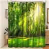 Xiaoterna Tenda da doccia della giungla tropicale Verde foresta natura paesaggio Tenda da bagno sole Primavera giungla foresta pluviale Tenda da doccia lavabile a prova di muffa 200x180cm