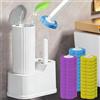 MZJAUVF Scopino Usa e Getta per WC, Scopino Bagno WC, Pulisci Water Usa e Getta con 36 Testine di Ricambio, Pulizia Profonda Spazzola WC, Scopino per WC con Supporto per Bagno, Vasca da Bagno