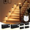 VOLISUN 6 Pezzi Luce Notturna Sensore Movimento, Luce Notturna con Cavo Ricarica 3 in 1, Batteria 1200 mAh e Montaggio Magnetico, 3 Illuminazione Lucina Notte per Bambini, Armadi, Scale, Corridoio