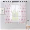 MIULEE Tenda per Camera da Letto, Tende Voile con Rosa Ricamata Motivo, Tende Bianche Trasparenti con Occhielli, Tenda Finestra Interni per Casa Soggiorno e Salotto 2 Pezzi,2XL 140 x A 175 cm