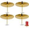 TK Gruppe Timo Klingler Set di 4 portacandele per corona d'Avvento, con punta centrale, acciaio, 4 x oro