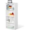 Floordirekt Libreria, scaffale bianco con 6 scomparti, 29 x 50 x 121 H, divisorio per cameretta dei bambini, soggiorno, ufficio e camera da letto (California)