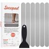 Secopad - 24 adesivi antiscivolo per doccia e vasca da bagno; strisce adesive di sicurezza con raschietto di alta qualità (Grigio)