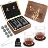 Miiepls Set di Bicchieri da Whisky, Set Regalo | 8 Pietre Per Whisky e 2 Bicchieri da Whisky e 2 Sottobicchieri, Regali per Uomini