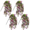 WADORN 4 fiori artificiali autunnali per esterni, viola artificiale, glicine finto, realistici, da appendere, resistenti ai raggi UV e allo sbiadimento, per pareti autunnali, casa, giardino