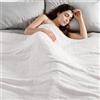 Exclusivo Mezcla Coperta 100% Cotone, Coperta Estiva per Divano e Letto, Copriletto Multiuso, Leggera, Extra Morbida e Confortevole, Lavabile in Lavatrice e Asciugabile, 220 x 240 cm, Bianco