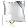 townssilk Federa seta cuscino,100% naturale seta di gelso 19momme,doppia faccia,benefica per capelli e pelle,ipoallergenica,cerniera nascosta,1 pz,80x80cm,Argento