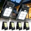 BAIFULAI 4 Lampada solare a clip per esterni: clip luci solari con rilevatore di movimento, 24 LED COB e 3 modalità di illuminazione, lampada solare a LED per esterni, IP65, impermeabile, per giardino