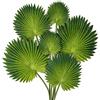 Briful Confezione da 2 steli di foglie artificiali di palma verde, piante finte, 6 steli di foglie di palma, piante artificiali per interni per decorazione domestica, composizioni di torte