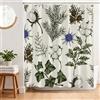 BREASOME Tenda Doccia Antimuffa 180 x 180 cm Verde Foglie e Floreale Tenda Vasca da Bagno Tessuto in Poliestere Resistente all'Acqua con 12 Ganci