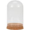Generic Campana a cupola in vetro per piante grasse, terrario decorativo con base in sughero di legno fatto a mano, contenitore in vetro fatto a mano per la decorazione da tavolo di casa e ufficio (8 * 12 cm)