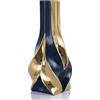 oliruim Vaso in ceramica blu e oro alto 27 cm, decorazione moderna ed elegante per la casa per soggiorno, centrotavola, scrivania, ufficio, perfetto per erba della pampa (blu oro)