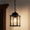 ZenithBeam Lampada a Sospensione Esterno Impermeabile Mini Nero Quadro Retro Lampadario A Sospensione Luci Esterno E27 Alluminio E Vetro Spesso Industriale Lanterna Da Esterno Giardino Lampadario Vintage Gazebo