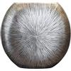 VIVANNO Vaso decorativo da terra in fibra di vetro ATENA 50 x 55 x 18 cm argento e nero