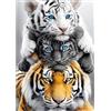 MEIYUDA DIY Diamond Painting Kit Famiglia di tigri Animale, 5D Pittura Diamante Kit, Diamond Painting Ricamo a Punto Croce Artigianale Per La Decorazione Della Parete Di Casa 30x40cm