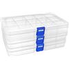 DARUITE Scatola Plastica con Scomparti, 15 Grids Scatola Organizer, 3 PCS