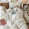 Covebett Biancheria da letto 135 x 200 cm, per bambine, bianco con fiocchi neri, copripiumino per bambini, 2 pezzi, Aesthetic Kawaii, morbida renforcé microfibra, copripiumino singolo con cerniera e