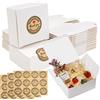 DGN 30 Pezzi Scatola Regalo Cartone Kraft Quadrate, 7x7x3cm Scatole per Bomboniere, Bianche Scatoline Regalo, Scatola Bomboniera, Scatola Carta Kraft per Cioccolato, Biscotti, Sapone Artigianale