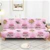 Odot Copridivano Senza Braccioli 1/2/3 Posti,Rose di San Valentino Elasticizzato Fodere,Coperture Divano Letto Pieghevole, Copridivano Regolabile, Copri Divano Anti Scivolo (Rosa,M(160-190cm))