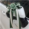 Pmnzdy 8 fiocchi per auto, fiori di seta, per matrimonio, simulazione, rosa, nastro per auto, specchietto retrovisore, per matrimoni, feste, colore verde