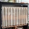 LIMITADA Tenda per Finestra Piccola 150x45 CM Decorazione da Bistrò in Stile Rustico Con Nappe Tende di Pizzo dell'Armadio Mezza Mantovana da Cucina - Bianco