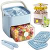 Generic Macchina per Ghiaccio da 48 cubetti con Coperchio a Pressione Facile, Vassoio per Ghiaccio, Contenitore a Doppio Strato per Preparare Bevande, Attrezzatura da Cucina da,001