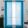 MIULEE Tende Trasparenti con Passanti Morbidi Finestre per Salotto Eleganti Soggiorno per Camera da Letto e Tende Cameretta Bambini 2 Pannelli 140x280cm Azzurro