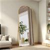 Henunem Specchio da pavimento, 165 x 60 cm, robusto e moderno, grande specchio da parete in piedi o da appendere, telaio in lega di alluminio, vetro temperato, per camera da letto, soggiorno (oro