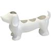 Generic Portaspazzolino elettrico in ceramica a forma di bassotto, porta spazzolino da denti creativo a forma di cane per il bagno (bianco)