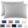 REDKEY Coppia di Federe 40 x 60 cm, Set di 2 Tessuti per Cuscino Letto, con Cerniera Nascosta, 100% Microfibra è morbida e traspirante， Grigio chiaro