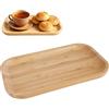 Rainway Vassoio rettangolare in legno piccolo, vassoio da portata in legno, piccolo vassoio con bordo, vassoio in legno, decorazione in bambù, vassoio decorativo per caffè, frutta, snack, candele, gioielli