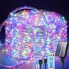 Aofonchy Solare Catena Luminosa Esterno, 20M 200LEDs Impermeabili Luci di Tubo Solari con 8 Modi & Telecomando, USB Luci a Corda Solari, Luminosa Tubo per Giardini Patio Case Natalizie Festa