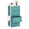 DWVO Cassettiera, cassettiera in tessuto, armadio per camera da letto con 4 cassetti, comò per camera da letto, soggiorno con maniglie, piano in legno e robusto telaio in acciaio, verde