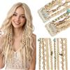 Elailite Extension Treccine Clip in Boho Dreads Braids Posticci Donna 50cm 2 Ciocche 50g Biondo Chiaro per Feste Hip-hop Cosplay