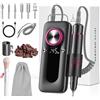 Carastek Trapano per unghie professionale 45000 giri/min Lima per unghie elettrica ricaricabile portatile Velocità regolabile Set per manicure Trapano elettrico Schermo LCD Lima per unghie elettrica