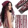 Elailite Extension Treccine Clip in Boho Dreads Braids Posticci Donna 50cm 2 Ciocche 50g Nero & Borgogna per Feste Hip-hop Cosplay
