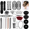 Scettar Set di 60 Strumenti per Chignon Facile per Capelli, Accessori per Capelli Fai Da Te,Strumenti per la Modellazione dei Capelli,Set da Parrucchiere,Set Magic Simple Fast Spiral Hair Braid