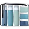 DINGFENG DIGNFENG Set 6 Pezzi Flaconi da Viaggio in Silicone 90ml +40ml, Contenitori per Liquidi Antiperdita, Kit Aereo con Trousse, Accessori Mini Size