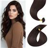 Benehair Extension Capelli Veri Cheratina Marrone Scuro U-tip Hair Extension Cheratina Capelli Veri Umani Lisci Remy Keratina Invisibile 25 ciocche 35cm