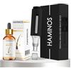 HAMINOS Derma Roller 0,5 mm con Siero Capelli per Uomo, Microneedle Roller per Cuoio Capelluto e Barba con Serbatoio, Applicatore Siero per Attaccatura, Corona e Barba