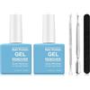 Cacukn Magic Solvente per Smalto Semipermanente, Remover Semipermanente Unghie Gel Shellac, Rimuovi in 5 Minuti, Non fa Male Alle Unghie, Con Lime per Unghie e Raschietti per Smalto e Spingi Cuticole, 2 Pcs